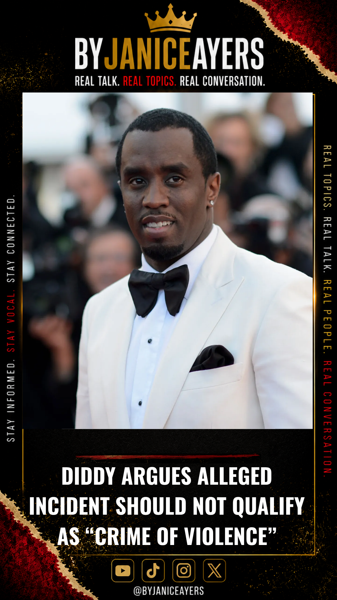 DIDDY ARGUES ALLEGED INCIDENT SHOULD NOT QUALIFY AS “CRIME OF VIOLENCE”
