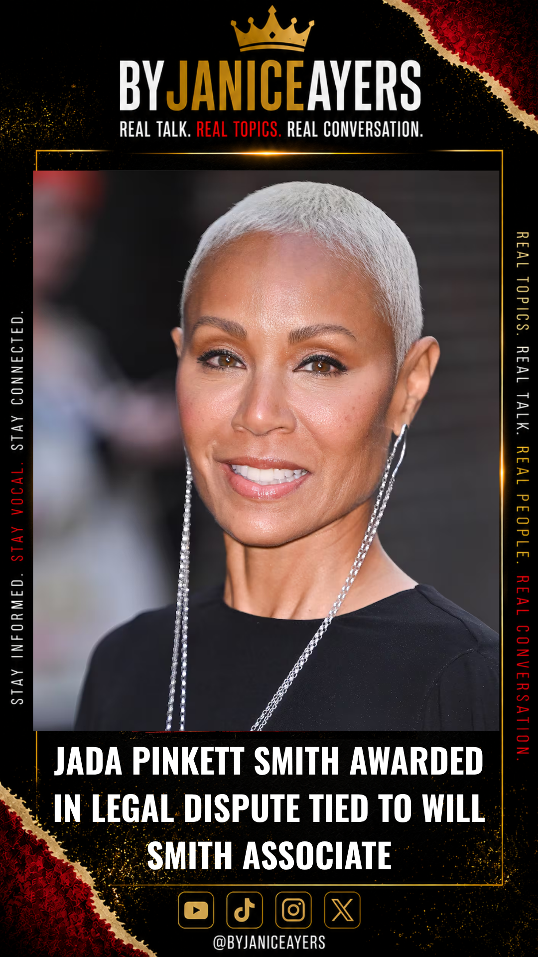 JADA PINKETT SMITH AWARDED THOUSANDS IN ONGOING LEGAL DISPUTE TIED TO WILL SMITH ASSOCIATE